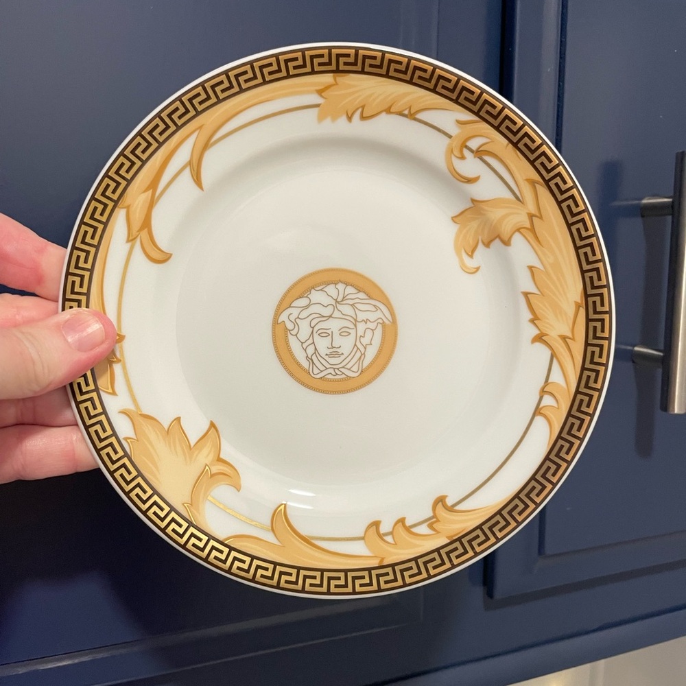 Versace Rosenthal Medusa Champagne Porcelain SET OF 2 BRAND NEW